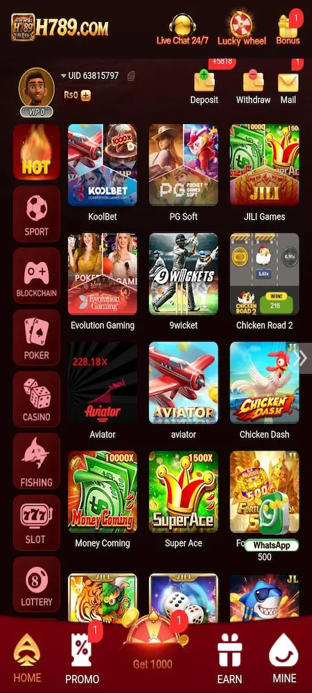 H789 Game interface